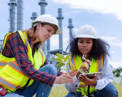 lady scientist testing plant